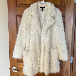 Forever 21 white Sherpa jacket, size small